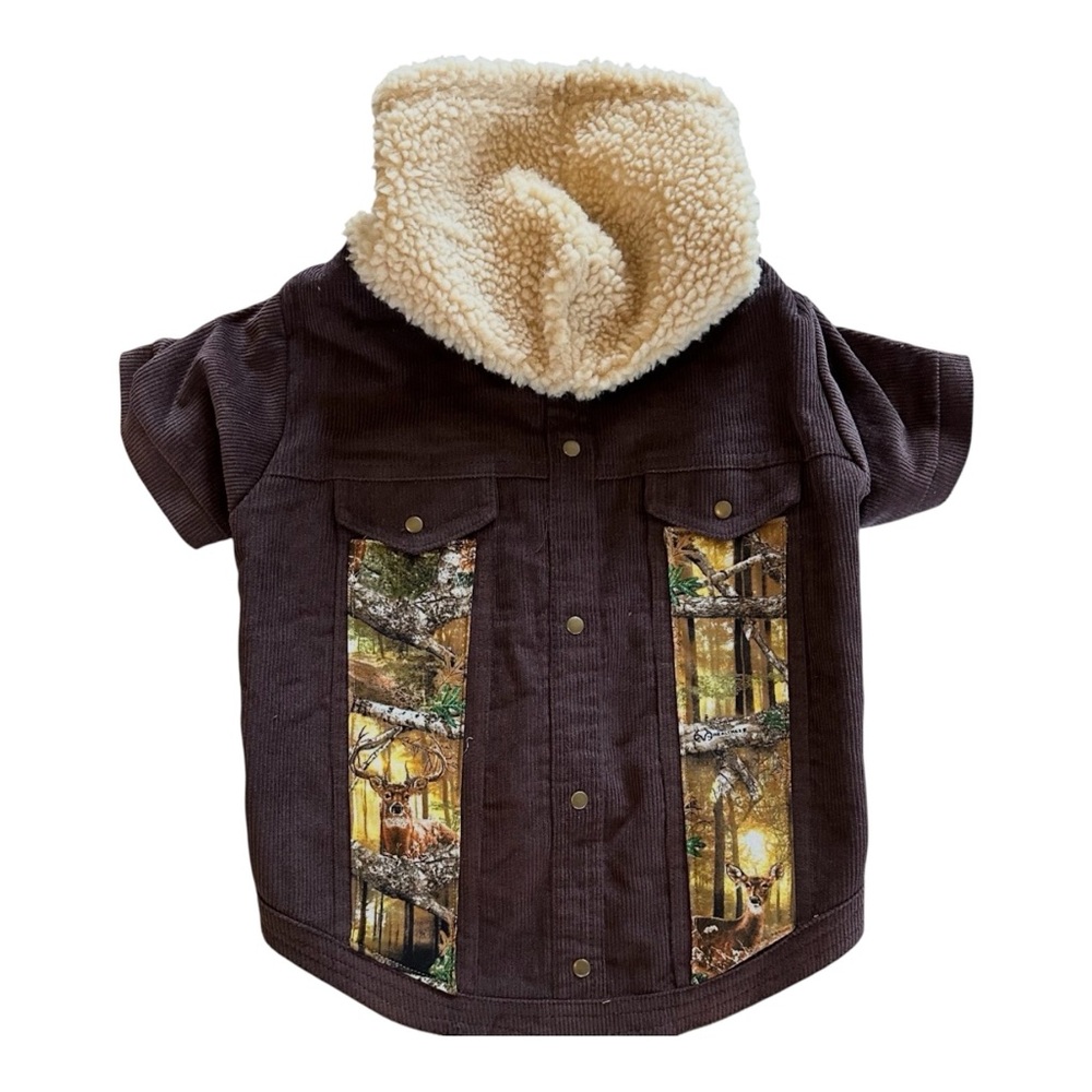 Dog Jacket Trucker Corduroy, PetSmart Realtree Camo Fleece Lined Warm Hunting